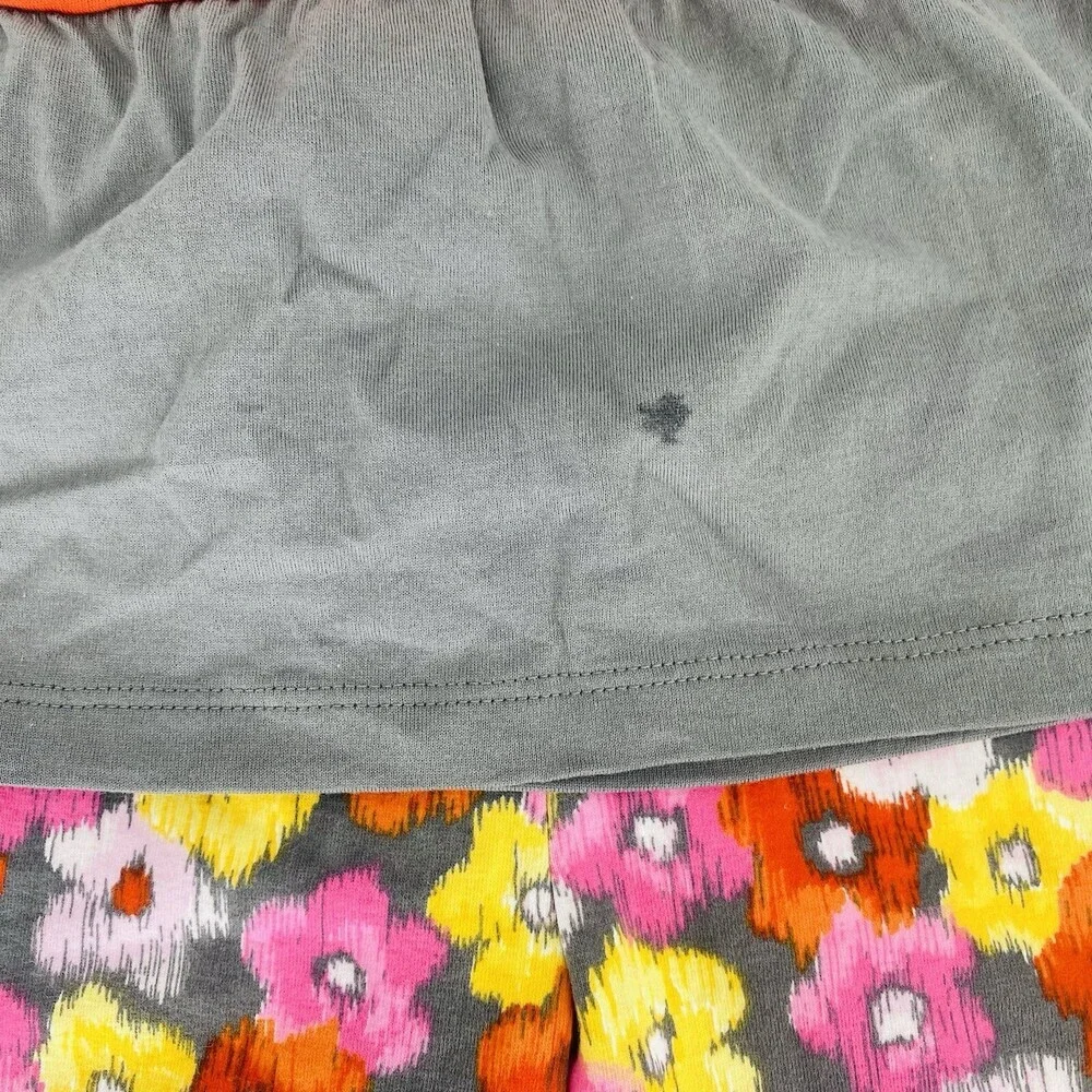 Hanna Andersson 80 CM Outfit Color Block Sleeveless Top With Floral Biker Shorts